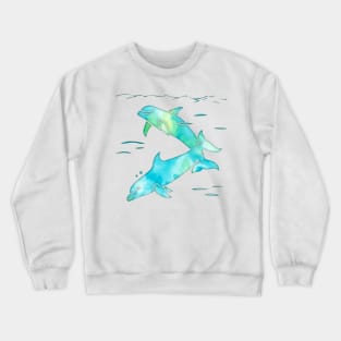 Aqua Sea Dolphins Crewneck Sweatshirt